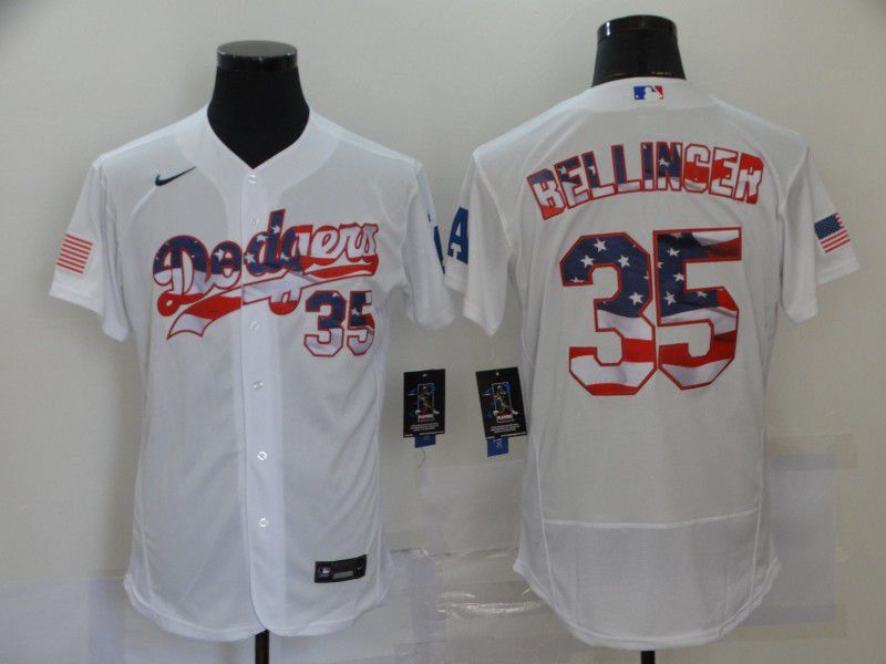 Men Los Angeles Dodgers 35 Bellinger White Elite 2024 Nike MLB Jersey style 1